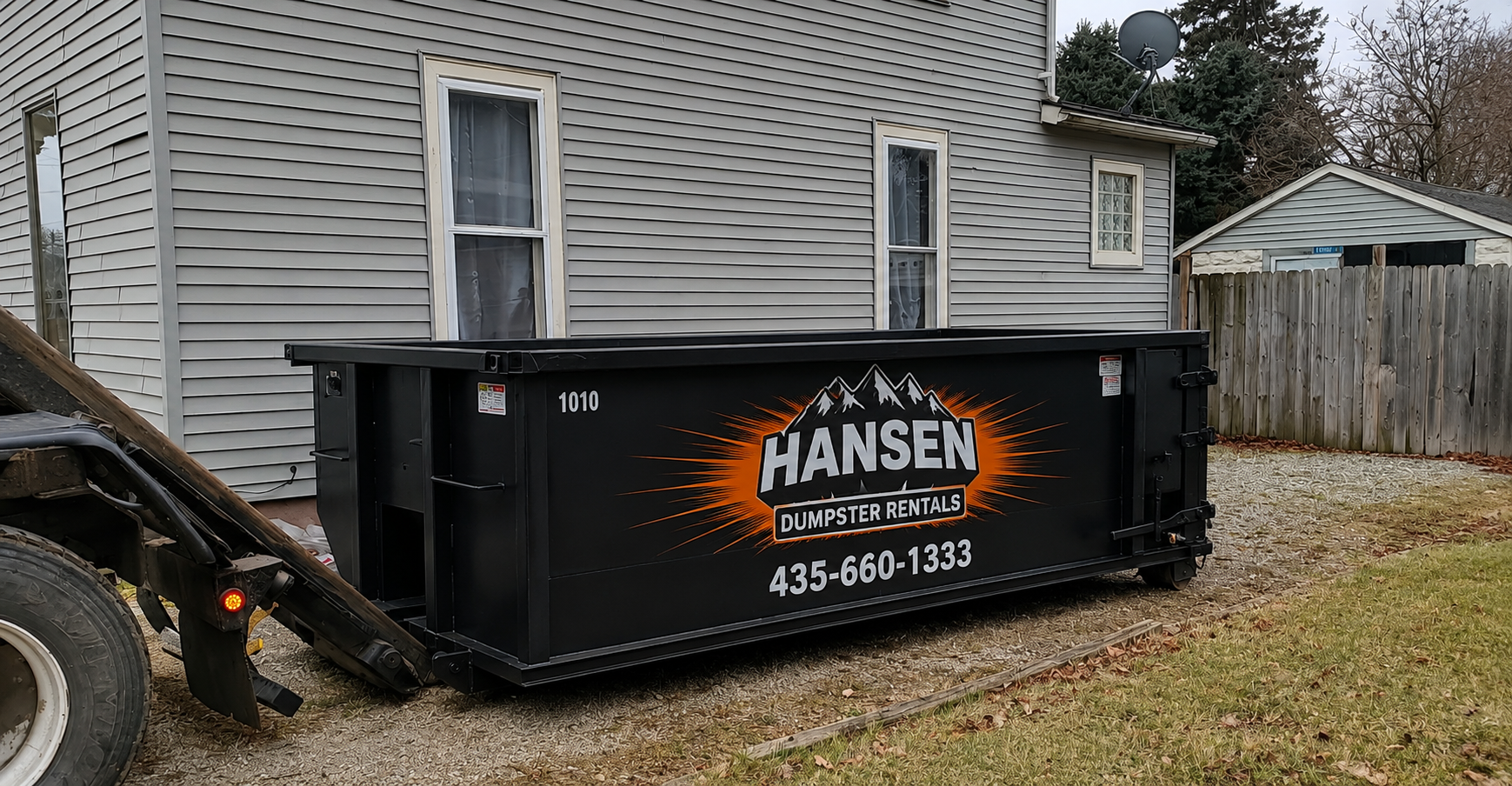 Hansen Dumpster Rentals roll-off delivery in Saratoga Springs, Utah County