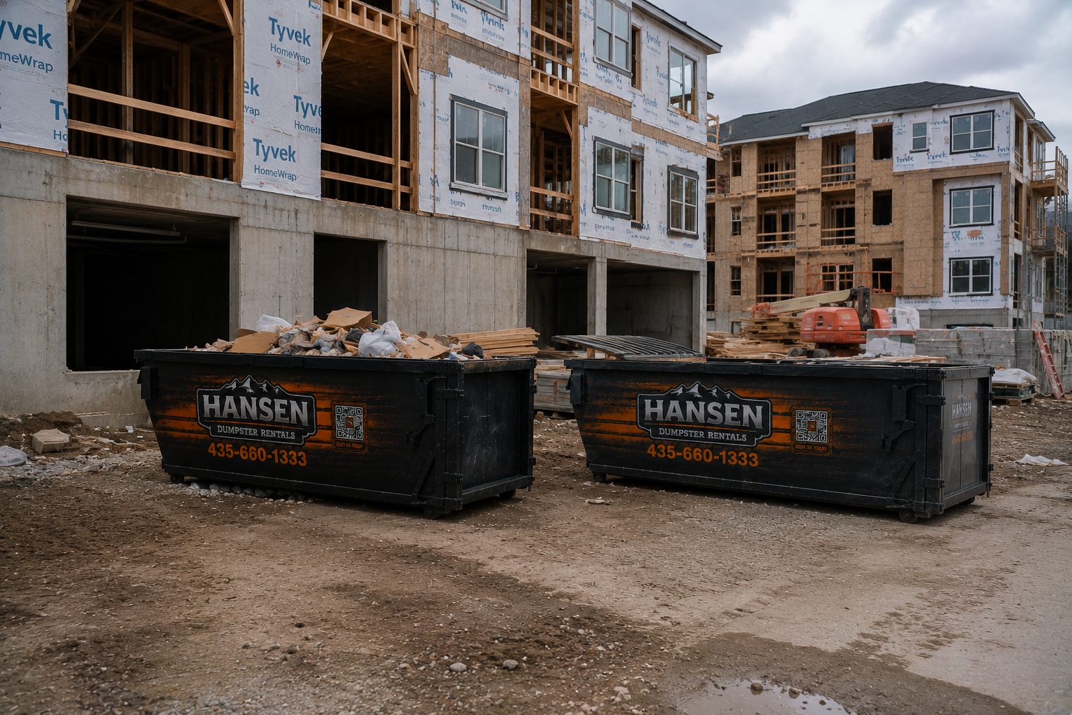 Hansen Dumpster Rentals construction roll-off delivery in Provo