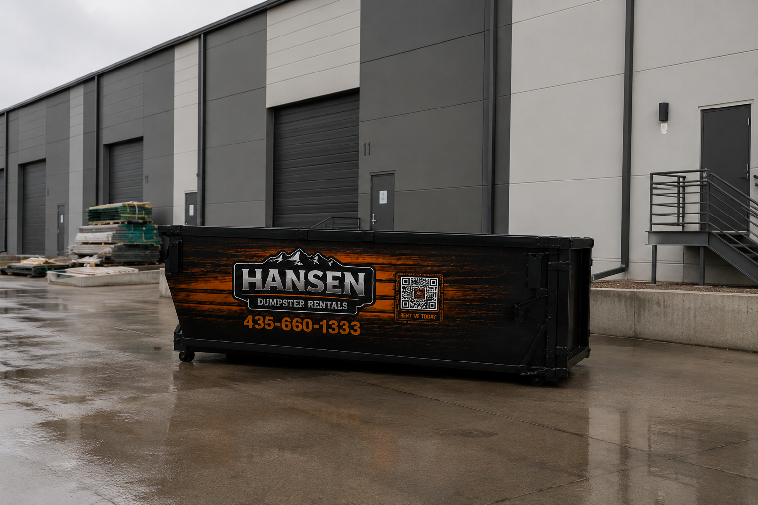 Hansen Dumpster Rentals commercial roll-off delivery in Saratoga Springs