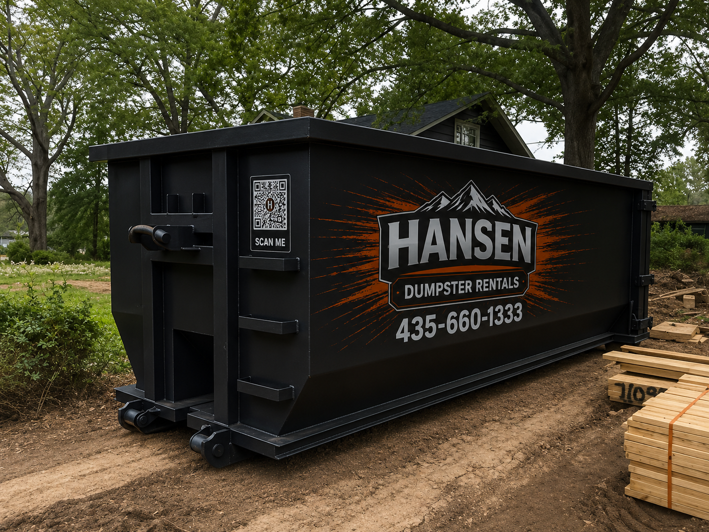 Hansen Dumpster Rentals roll-off delivery in Spanish Fork, Utah County