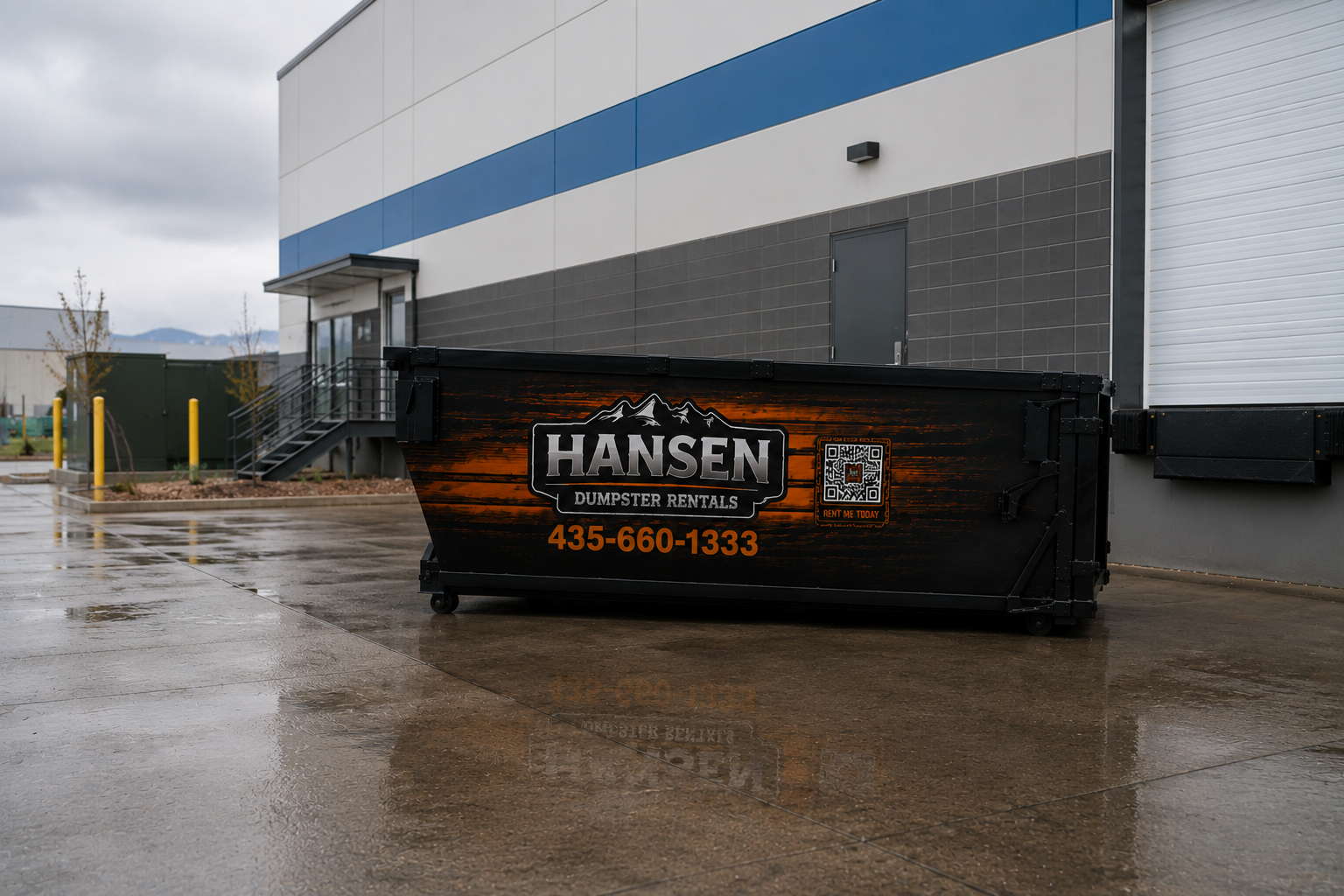 Hansen Dumpster Rentals commercial roll-off delivery in Spanish Fork