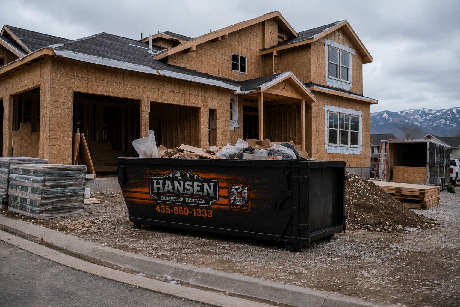 Hansen Dumpster Rentals construction roll-off delivery in Spanish Fork
